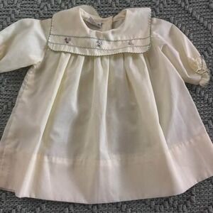 Kate Greenaway‎ Girls 12 Month Yellow Dress Embroidered Peter Pan Collar Vintage